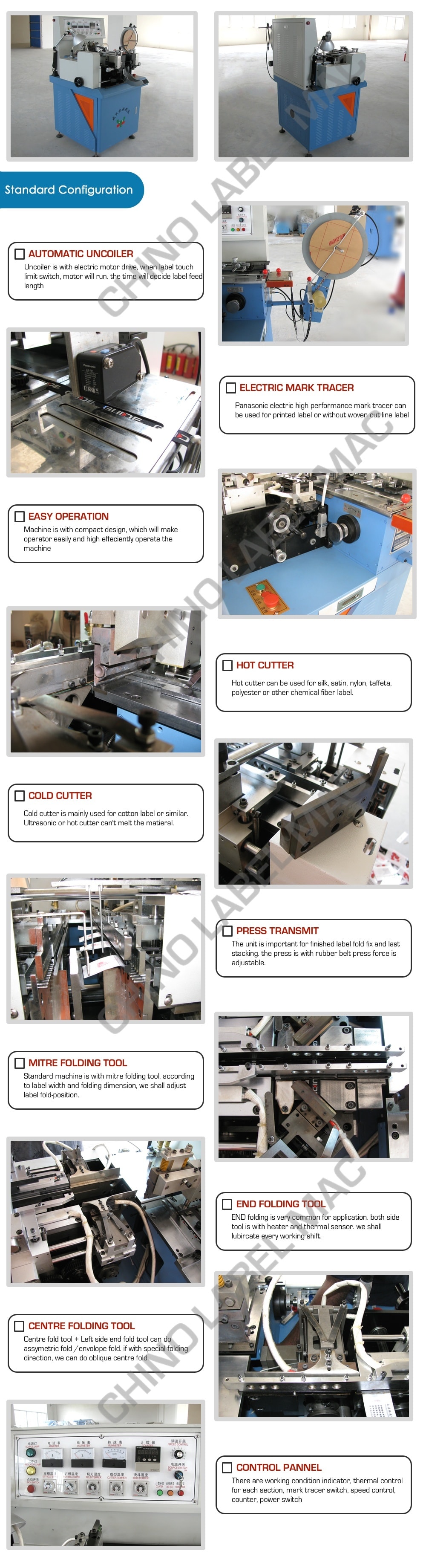 label mitre folding machine