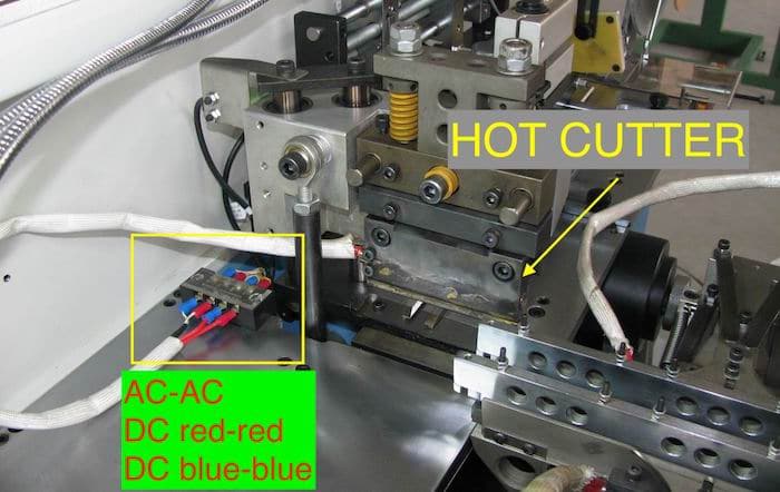 wire connection for hot cutter